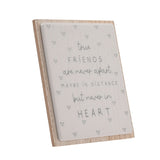 True Friends Layered Wooden Plaque with Easel Back - Grey