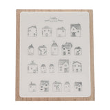 Happy Home Houses Layered Wooden Plaque with Stand - White