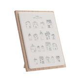 Happy Home Houses Layered Wooden Plaque with Stand - White