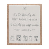 Friends Journey Layered Wooden Plaque with Stand - White
