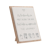 Friends Journey Layered Wooden Plaque with Stand - White