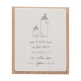 Dad Two Houses Layered Wooden Plaque with Easel Back - White
