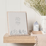 Depend on Mum Floral Layered Wooden Plaque with Stand - Grey