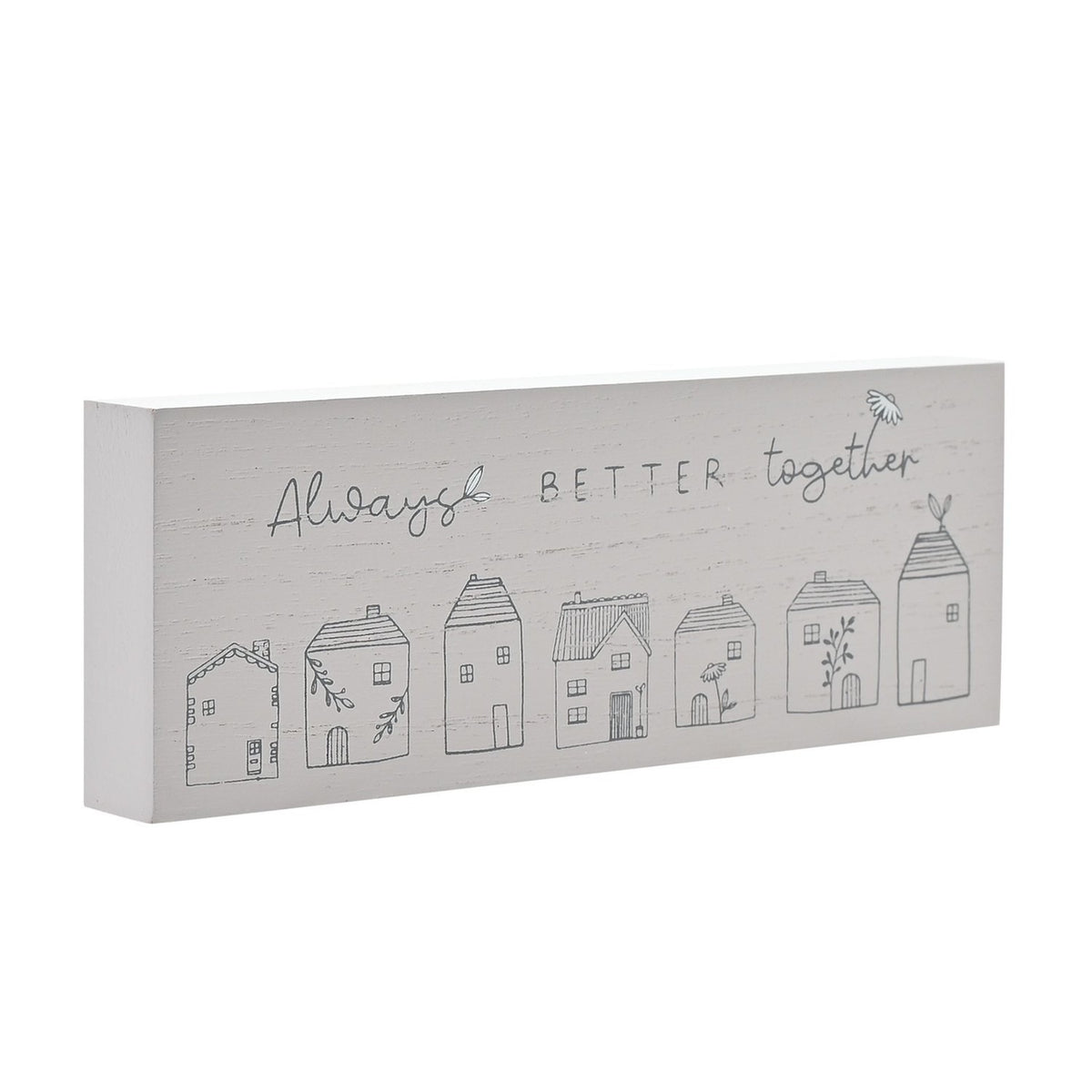 Always Better Together Mini Wooden Mantel Plaque - Grey