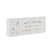 Dad Two Houses Rectangular Mini Wooden Mantel Plaque - White