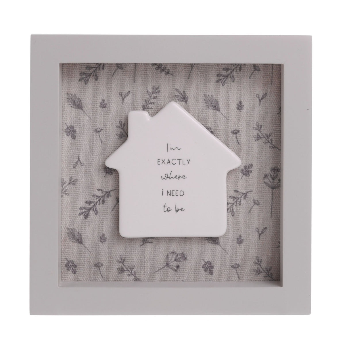 Where I Need To Be Wooden Framed Plaque 15cm x 15cm - Grey