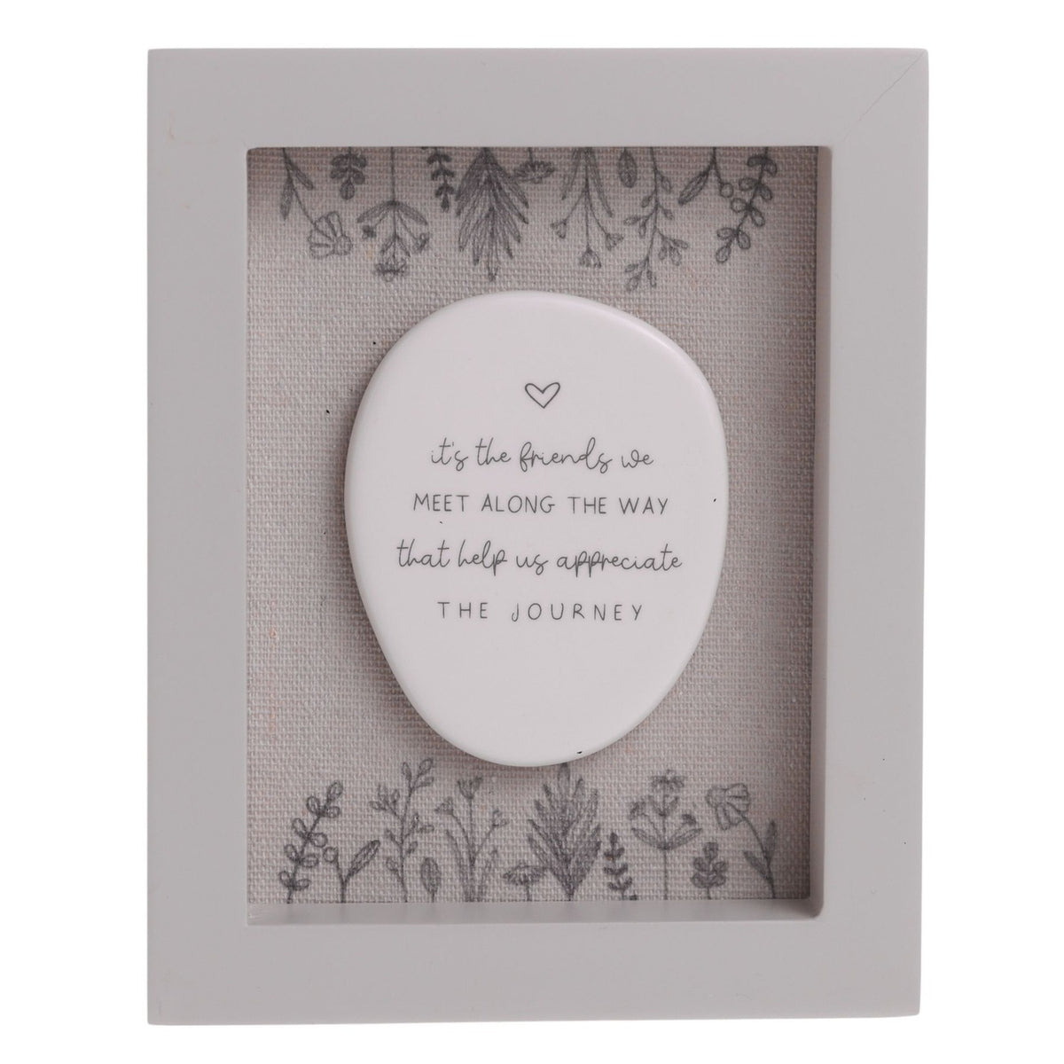 Friends Journey Framed Wooden Plaque 12cm x 15cm - Grey