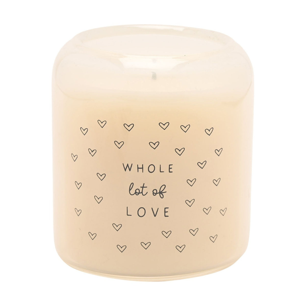 Whole Lot of Love Heart Scented Candle 210g - Cream & Grey