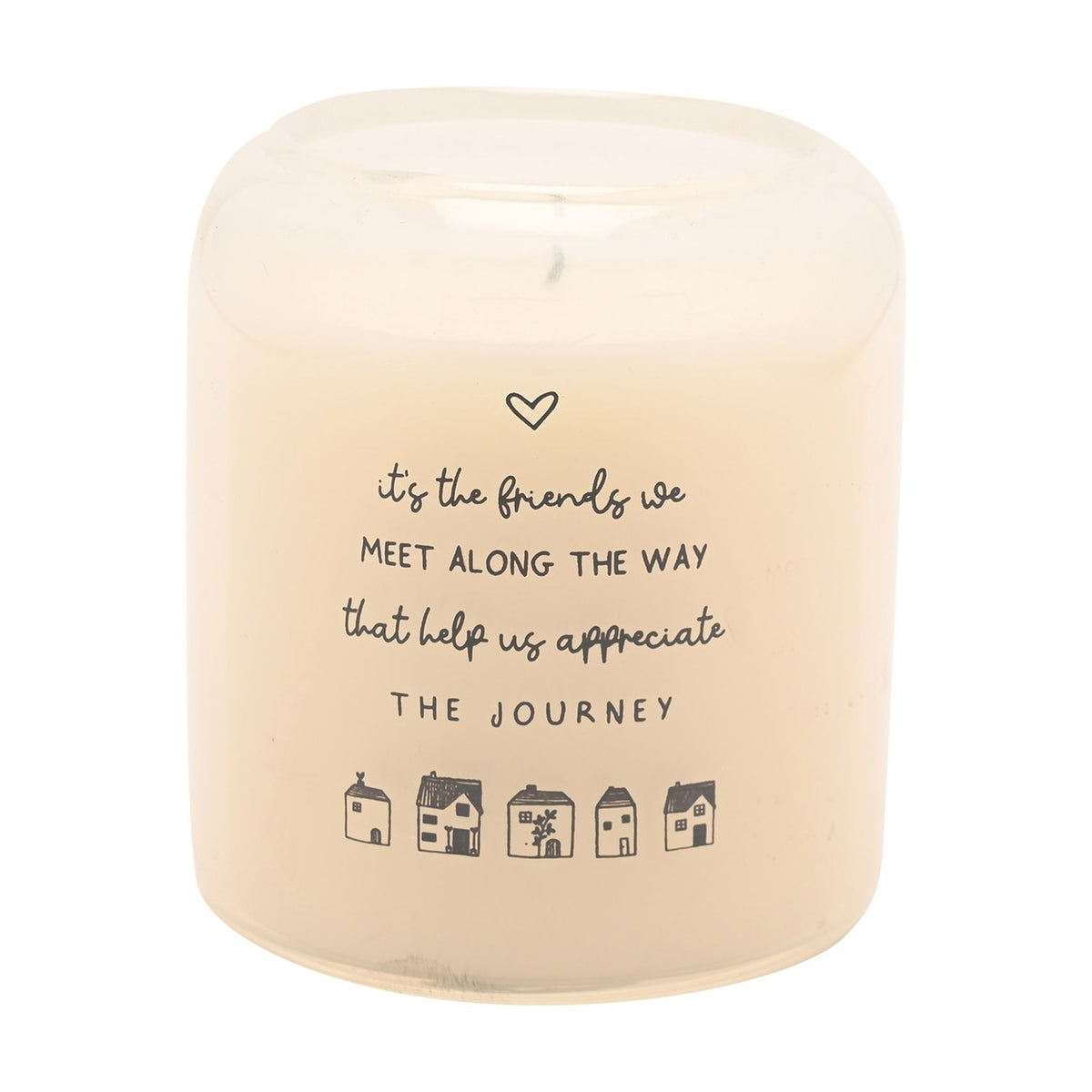 Friends Journey Houses Scented Candle 210g - Cream & Grey