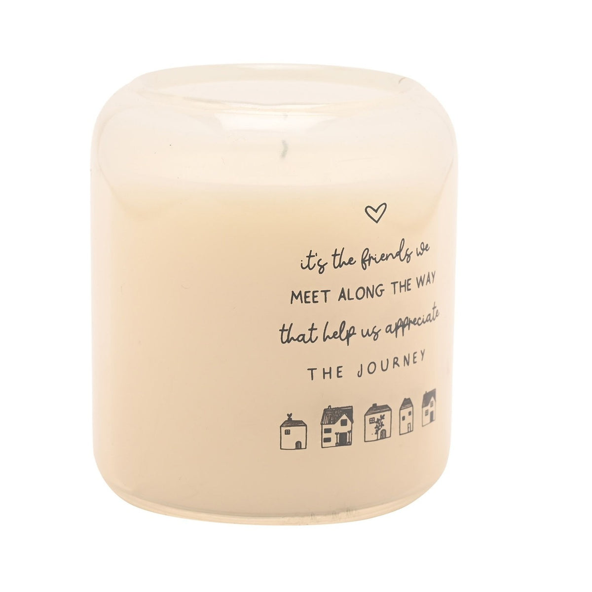 Friends Journey Houses Scented Candle 210g - Cream & Grey