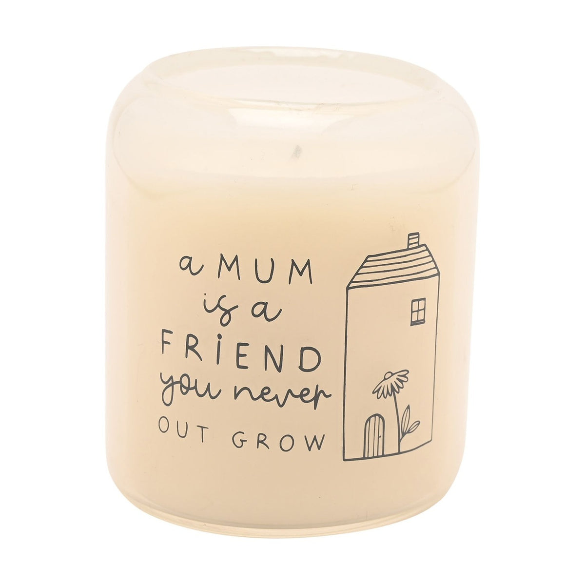 Mum Forever Friend House Scented Candle 210g - Cream & Grey
