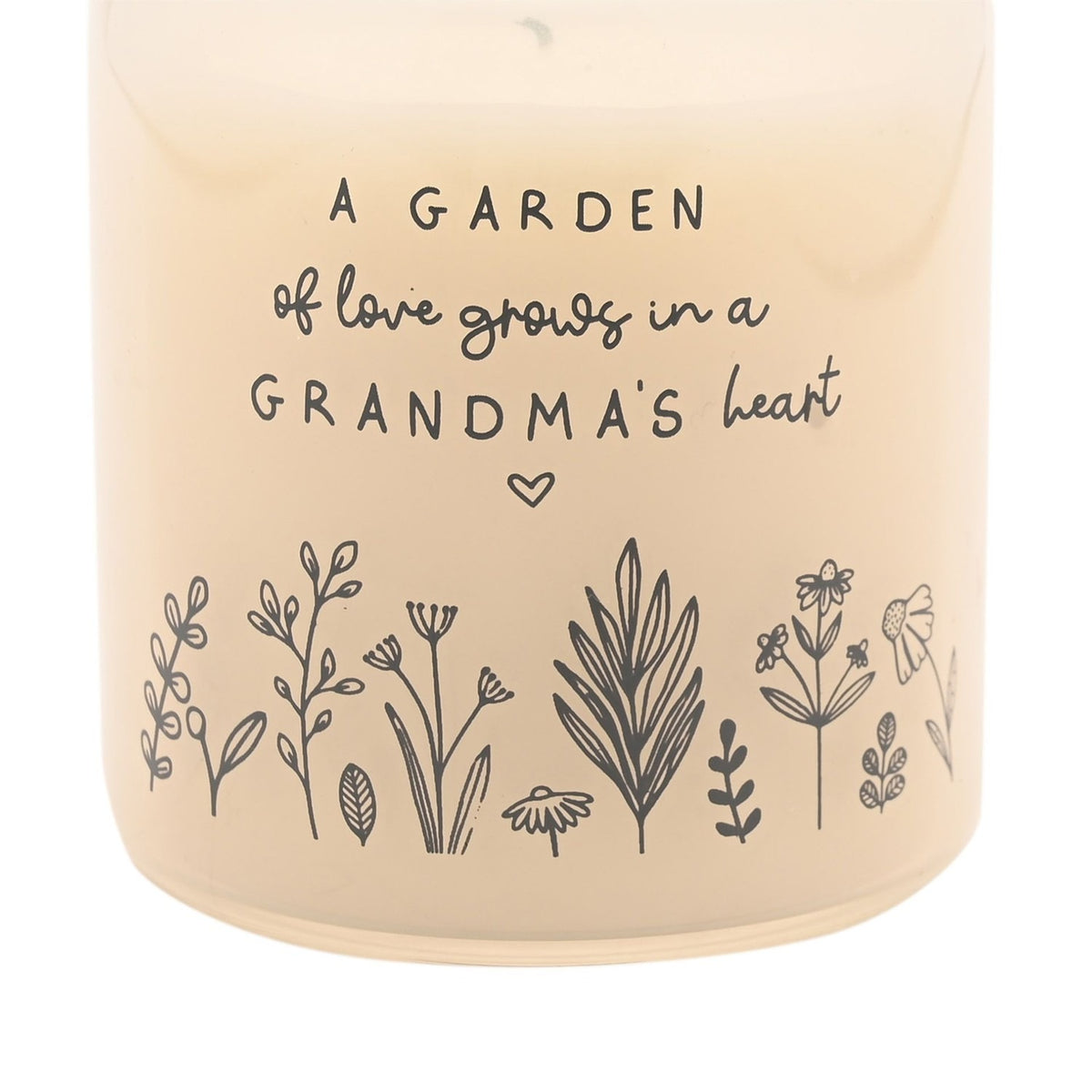 Grandma Floral Print Scented Candle 210g - Cream & Grey