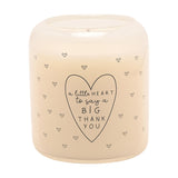 Thank You Heart Print Scented Candle 210g - Cream & Grey