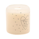 Thank You Heart Print Scented Candle 210g - Cream & Grey