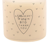 Thank You Heart Print Scented Candle 210g - Cream & Grey