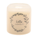 Hello Lovely Floral Wreath Round Scented Candle 210g - Cream