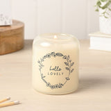 Hello Lovely Floral Wreath Round Scented Candle 210g - Cream