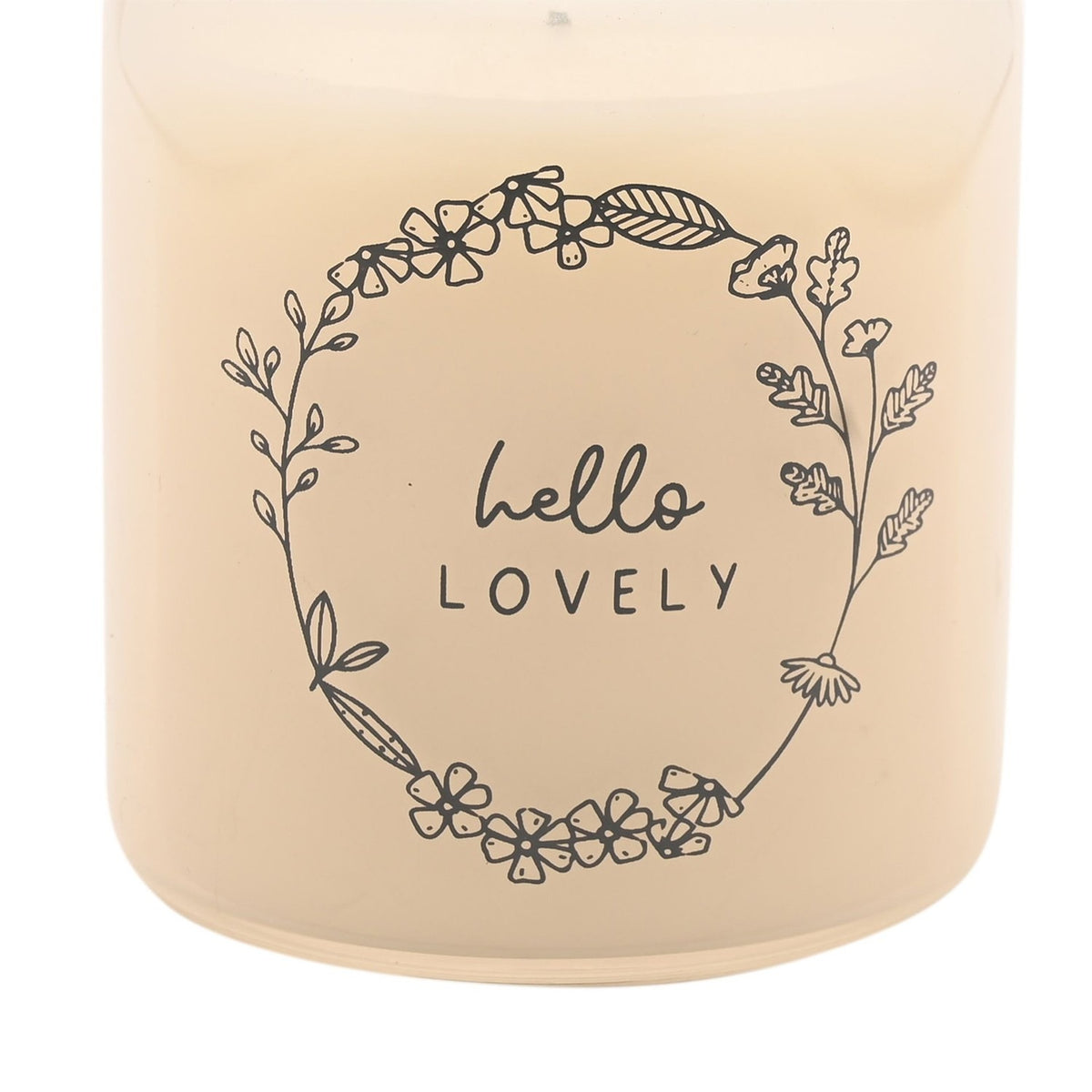 Hello Lovely Floral Wreath Round Scented Candle 210g - Cream