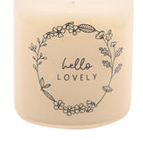 Hello Lovely Floral Wreath Round Scented Candle 210g - Cream