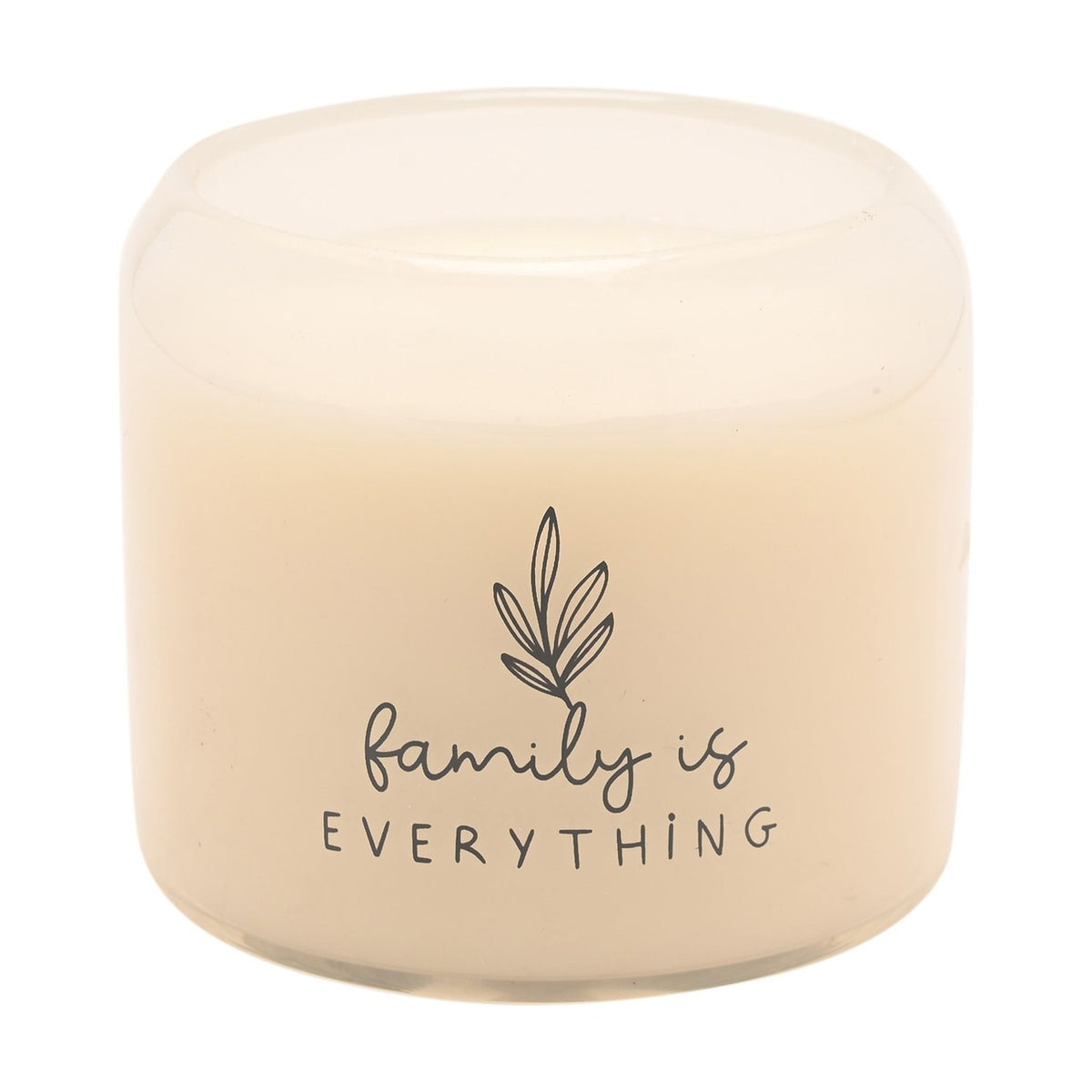 Family Round Double Wick Scented Candle 390g - Cream & Grey