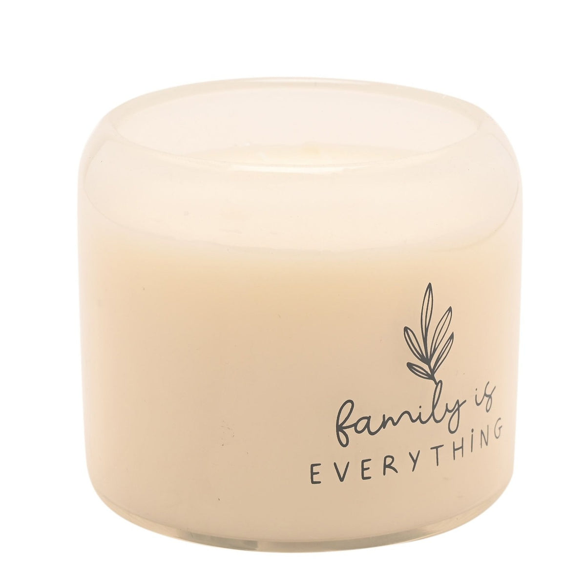 Family Round Double Wick Scented Candle 390g - Cream & Grey