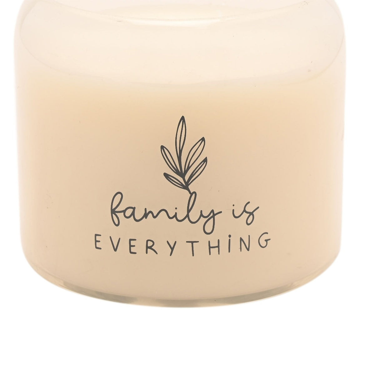 Family Round Double Wick Scented Candle 390g - Cream & Grey