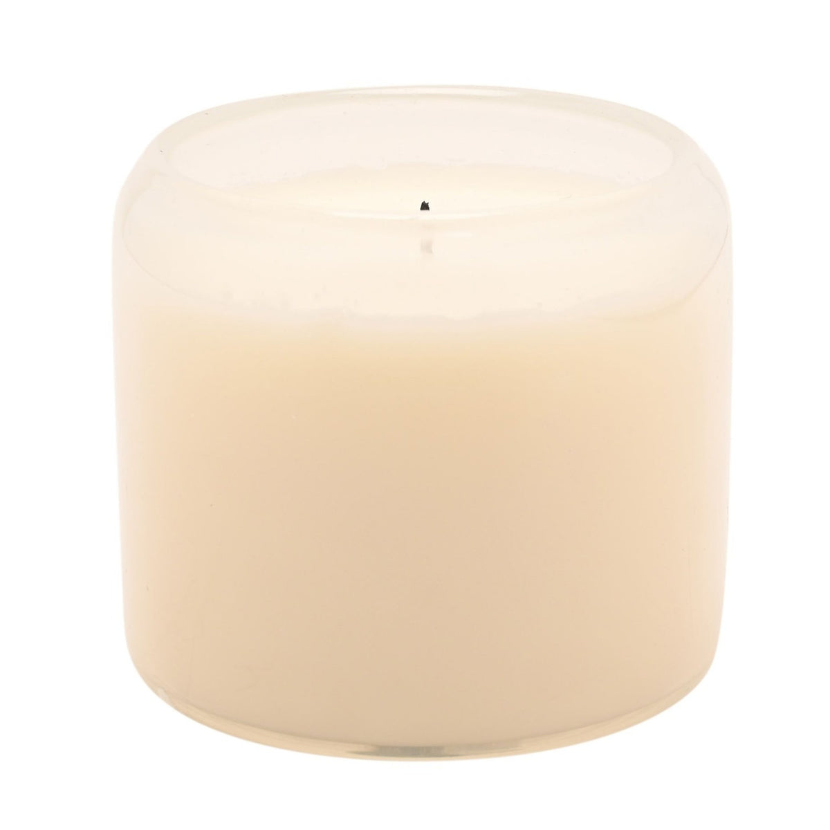 Family Round Double Wick Scented Candle 390g - Cream & Grey
