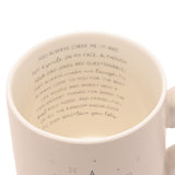 Close-up inside a cream Lucky Few Dad Mug (400ml), showing a handwritten-style printed message encircling the inner wall against a plain white background.