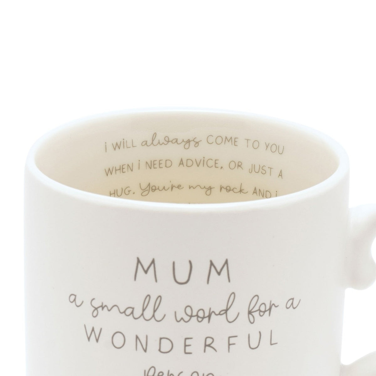 Mum Wonderful Person Mug with Inside Words 400ml - Cream