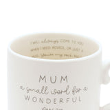 Mum Wonderful Person Mug with Inside Words 400ml - Cream