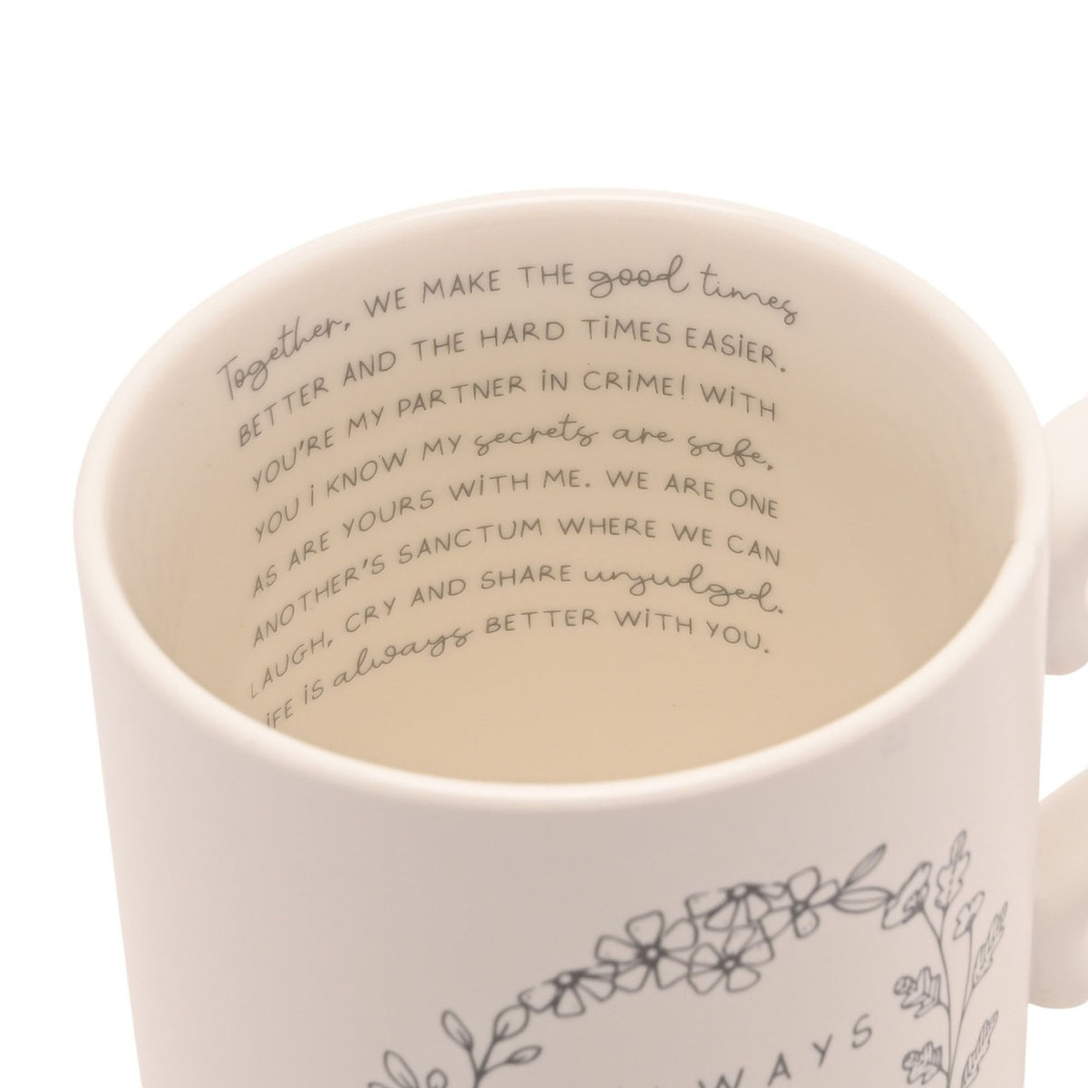Always Better Together Mug with Inside Words 400ml - Cream
