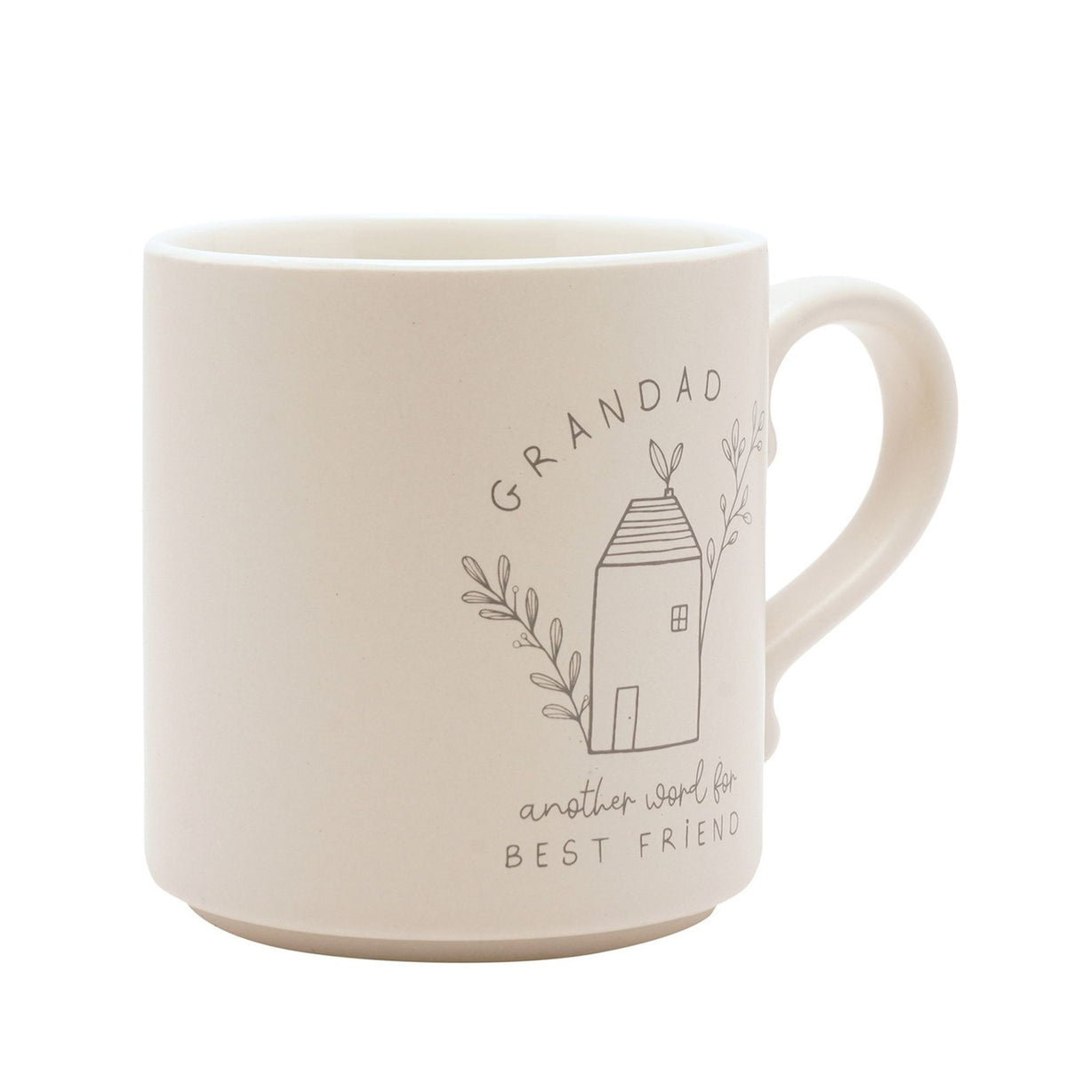 Grandad Best Friend Mug with Inside Words 400ml - Cream