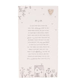 Mum Standing Verse Plaque with Heart - Off White & Grey