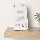 Nan Potted Plant Standing Verse Plaque - Off White & Grey