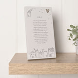 Dad Verse Standing Plaque with Heart and House Print - Grey