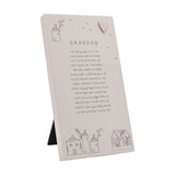 Grandad Standing Verse Plaque with Heart Ornament - Grey