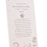 Teacher Standing Verse Plaque with Star - Off White & Grey