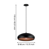 Mogano 1 Pendant Light - Black & Copper