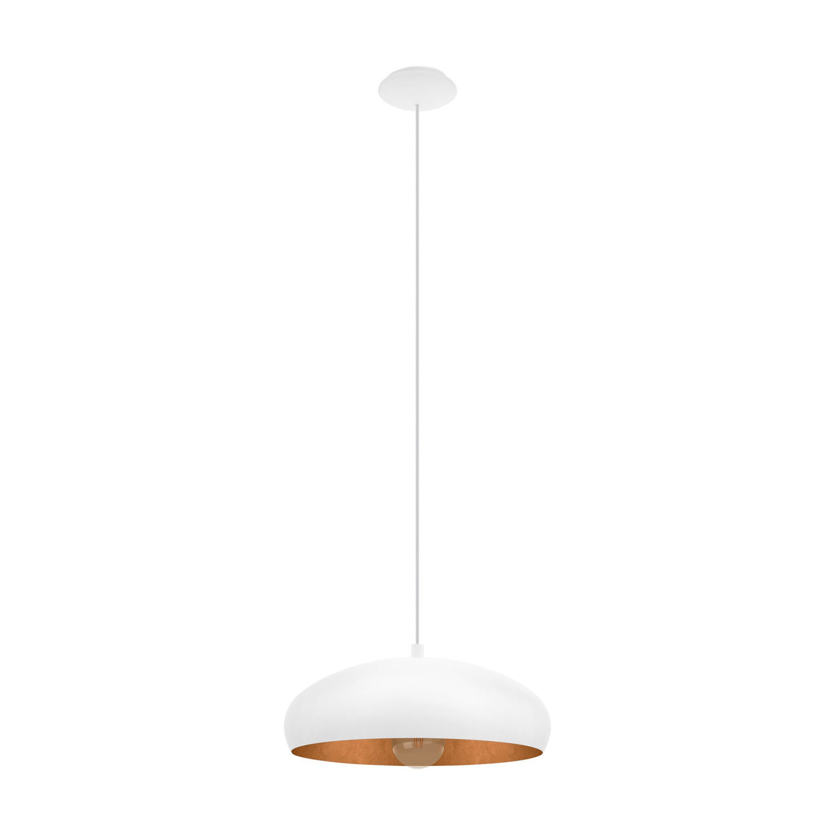 Mogano 1 Pendant Light - White & Copper