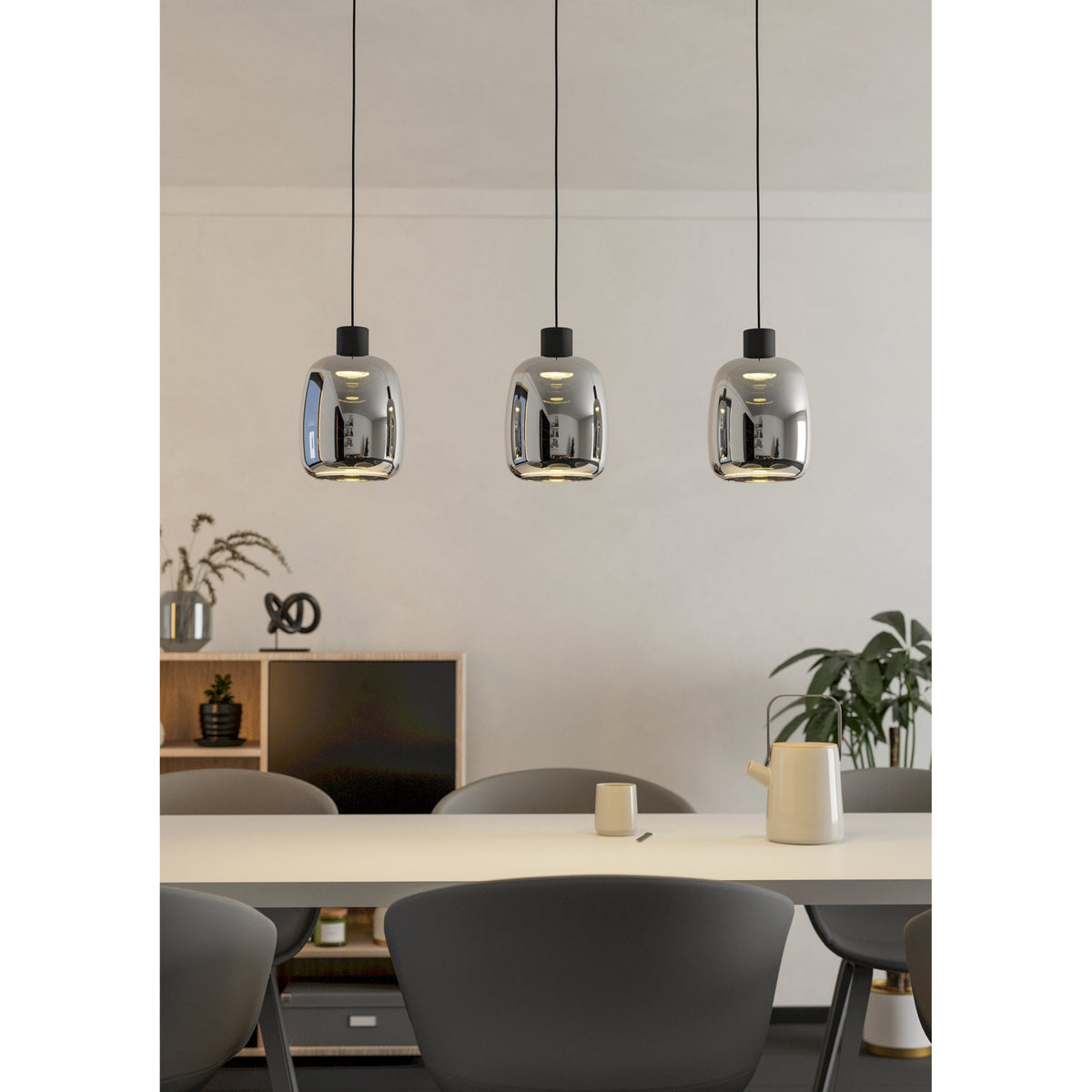 Molochio Smart Colour Changing Smoked Glass Linear Pendant Light
