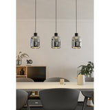Molochio Smart Colour Changing Smoked Glass Linear Pendant Light