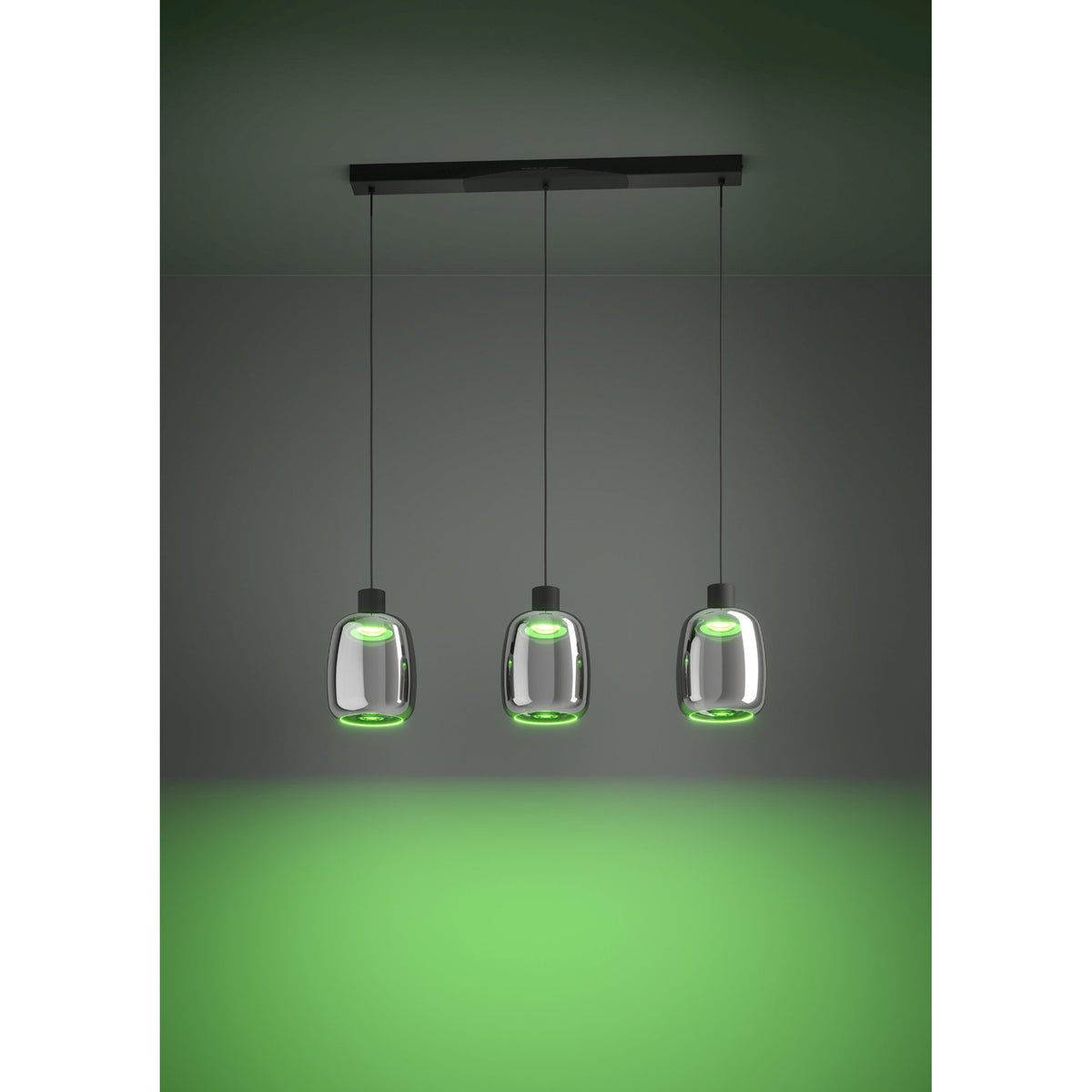 Molochio Smart Colour Changing Smoked Glass Linear Pendant Light