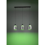 Molochio Smart Colour Changing Smoked Glass Linear Pendant Light