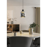 Molochio Smart Colour Changing Smoked Glass Pendant Light - Black