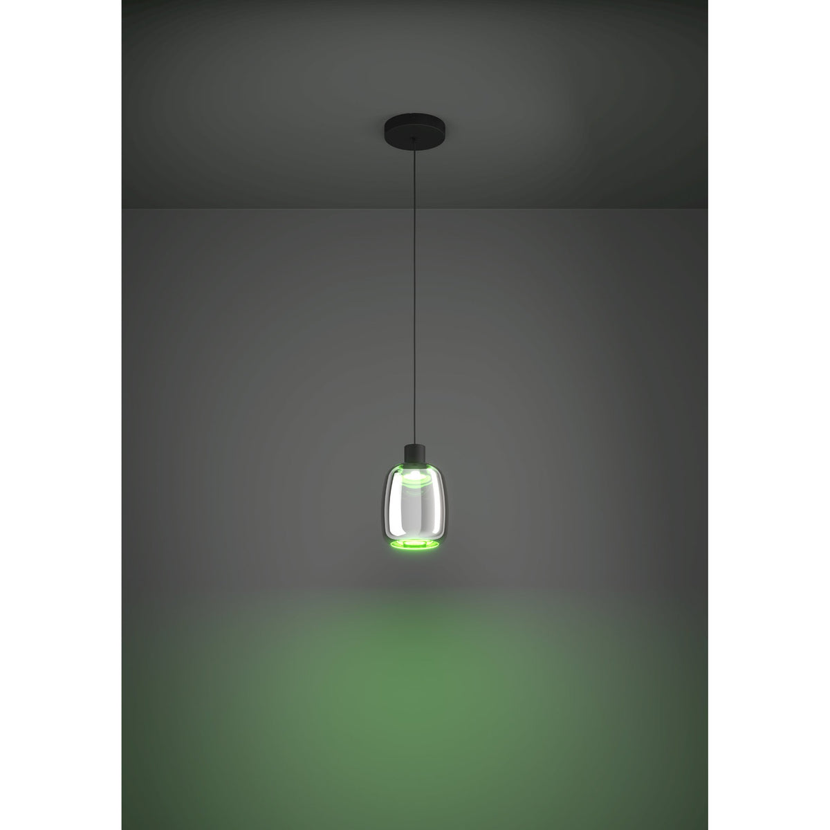 Molochio Smart Colour Changing Smoked Glass Pendant Light - Black