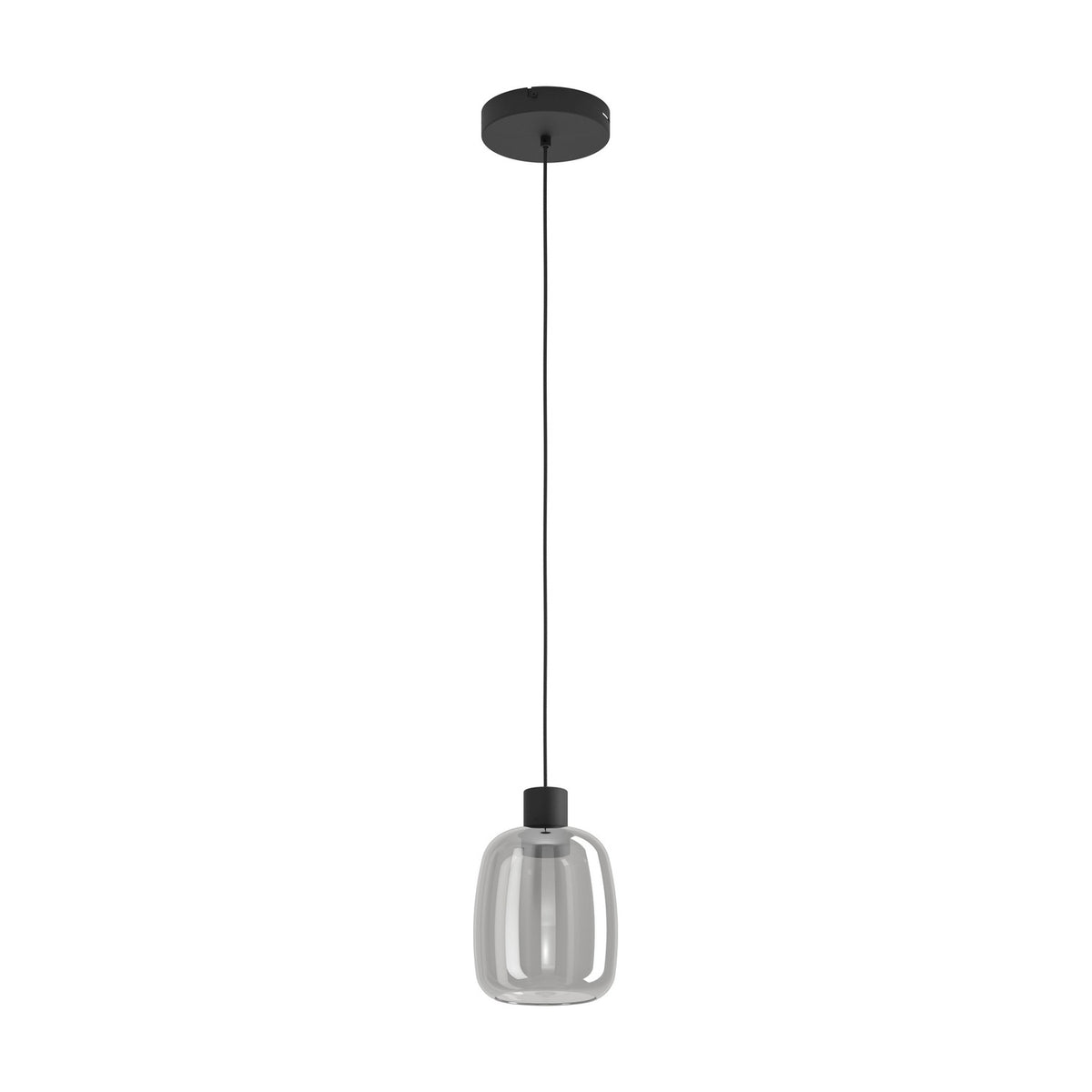 Molochio Smart Colour Changing Smoked Glass Pendant Light - Black