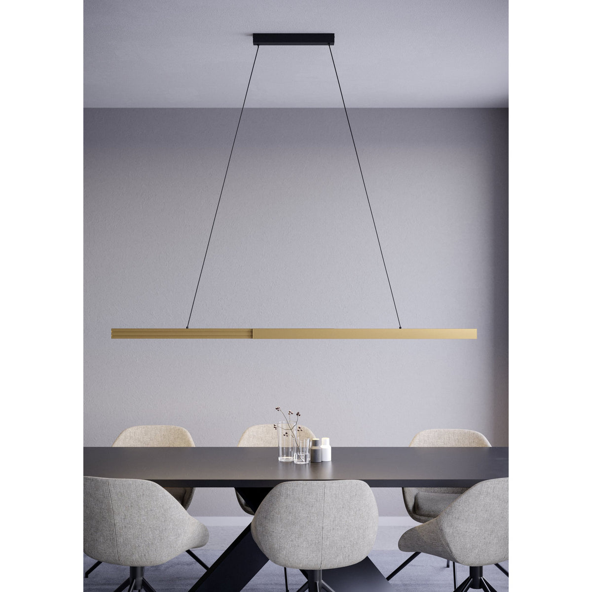 Montebuono 2 Light Pendant - Black, Brown & Gold