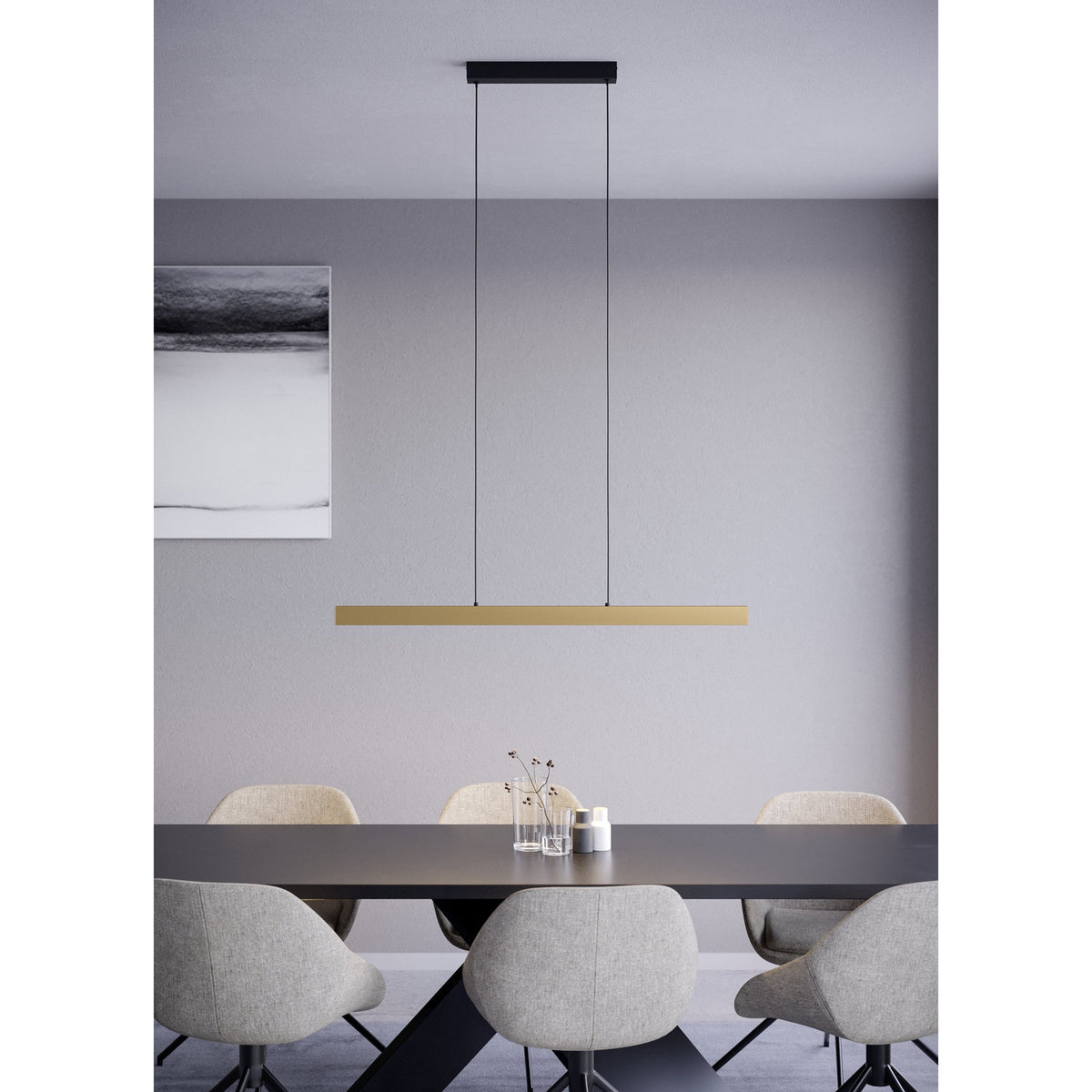 Montebuono 2 Light Pendant - Black, Brown & Gold