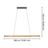 Montebuono 2 Light Pendant - Black, Brown & Gold