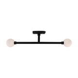Monto Twin Glass Globe Semi Flush Ceiling Light IP44